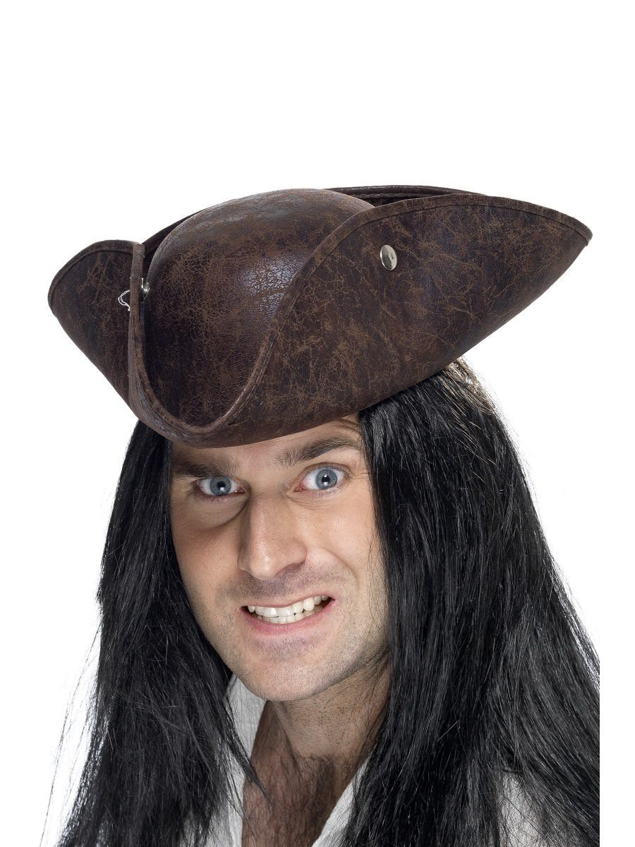 Pirate Tricorn Hat, Brown