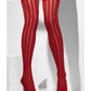 Red Sheer Hold Ups with Vertical Stripes Alt 1