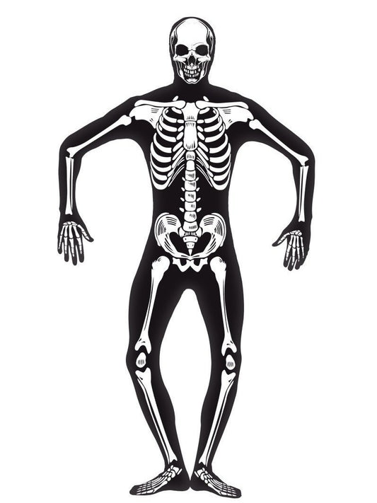 Skeleton Second Skin Costume, Black