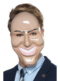 image of man wearing plastic 'The Purge' Mask