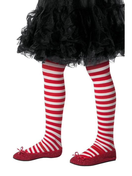 Striped Tights, Childs, Red & White