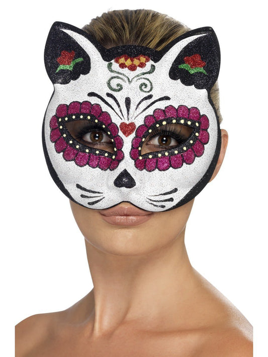 Sugar Skull Cat Glitter Eyemask
