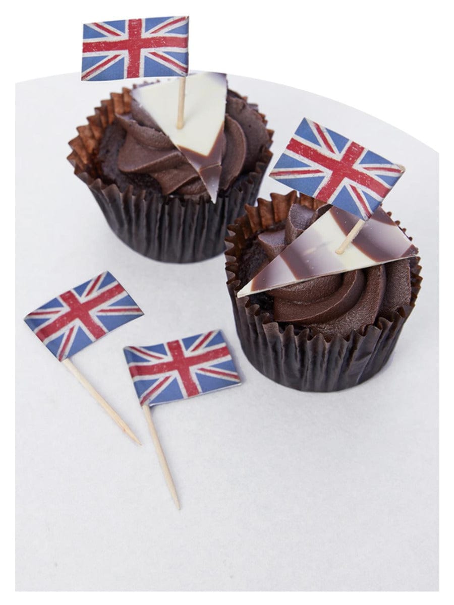 Union Jack Vintage Style Print Cupcake Toppers
