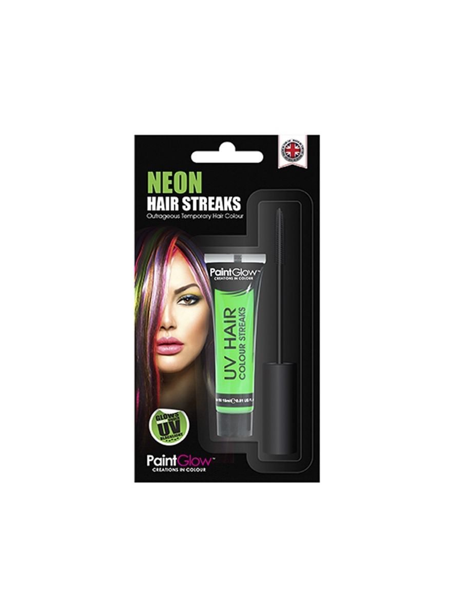 UV Hair Colour Streaks, Green, 15ml, Blister Pack