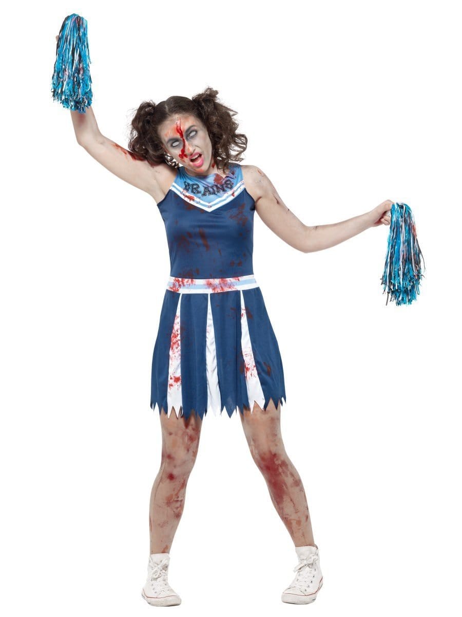 Zombie Cheerleader Costume, Blue Alternative View 3.jpg